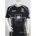 100%polyester quick dry emrbodiery rugby jersey with piping